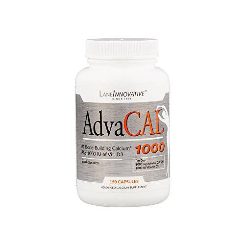 Lane Innovative - AdvaCAL 1000, Advanced Calcium Supplement, Easy to Swallow Extra Small Capsule, Supports Increased Bone Density (150 Capsules)