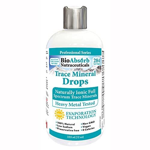 Bio Absorb Trace Mineral Drops. Heavy Metal Tested. 284 Servings of Organic Trace Minerals from Concentrated Utah’s GSL Sea Water. 125mg of Ionic Magnesium (12 oz)