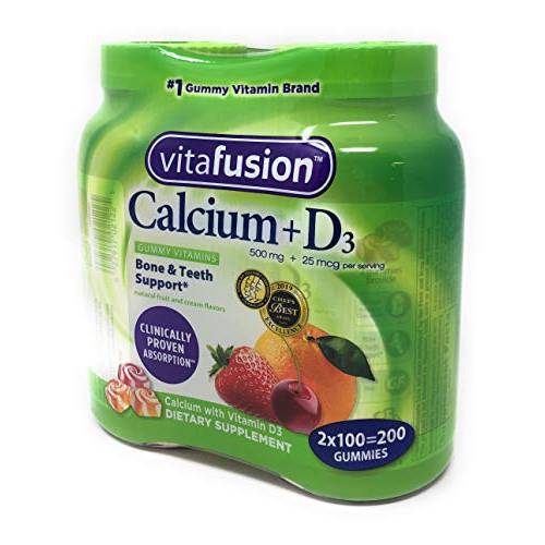 Vitafusion Calcium Adult Vitamins - 100 Gummies - 2 pack.
