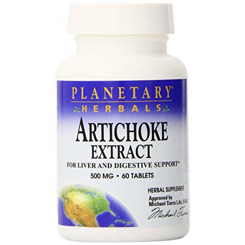 Planetary Herbals Artichoke Extract Tablets, 500 mg, 60 Count