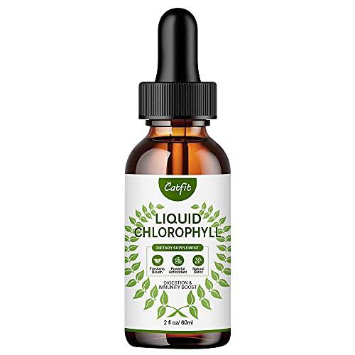 Catfit Chlorophyll Liquid Drops,100% Natural Energy Booster, Digestion and Immune System Supports, Natural Deodorant - Altitude Sickness Energy Supplement, Blood Builder
