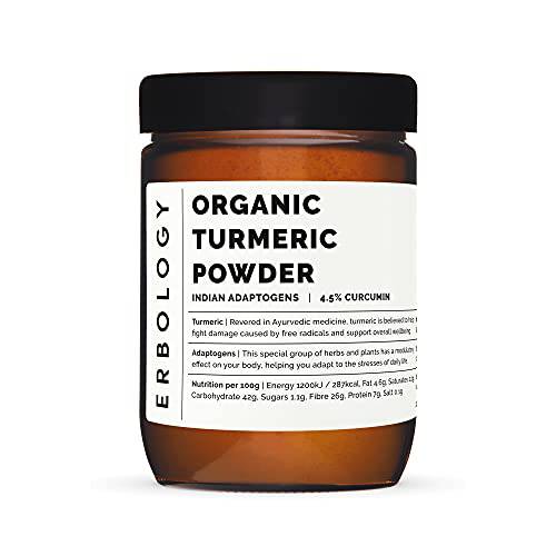 100% Organic Turmeric Powder 7.8 oz - 5% Curcumin - Straight from Farm in India - Raw, Vegan and Gluten-Free - Non-GMO - No Additives or Preservatives - Recyclable Glass Jar
