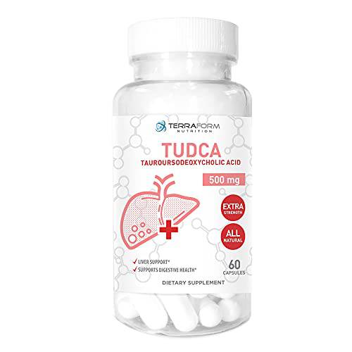 Terraform Pure TUDCA (Tauroursodeoxycholic Acid) - 500mg Per Serving - Pure Liver Support & Health - 60 Capsules