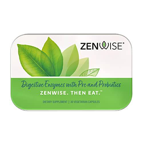 Zenwise Probiotic Digestive Multi Enzymes, Probiotics for Digestive Health, Bloating Relief for Women and Men, Enzymes for Digestion with Prebiotics and Probiotics for Gut Health (30 Count Tin)