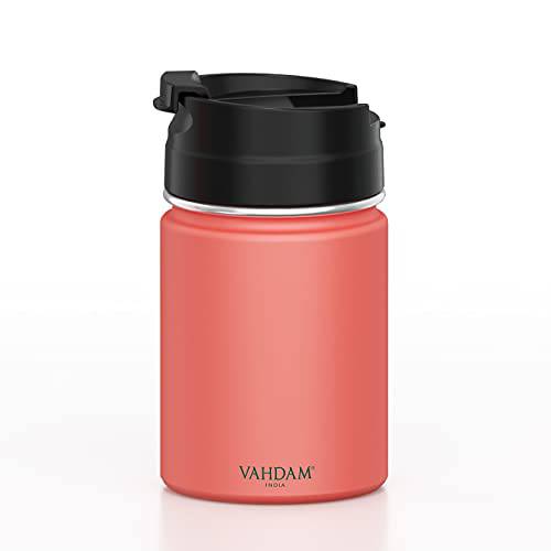 Stainless Steel Tumbler 8.8oz/260ml - Coral | Vacuum Insulated, Double Wall, Sweat-proof Sipper Bottle with Lid for Hot and Cold Drinks | Travel Coffee Sports Bottle
