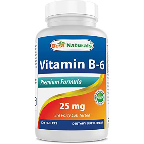 Best Naturals Vitamin B6 25mg, 120 Tablets (120 Count (Pack of 1))
