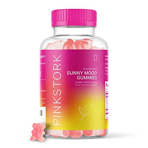 Pink Stork Pregnancy Mood Gummies: Prenatal Vitamin D Gummy, Mood Support Supplement, Immune Support for Women, Pregnancy Must Haves, Chewable Vitamin D3, Women-Owned, 60 Cherry Peach Gummies