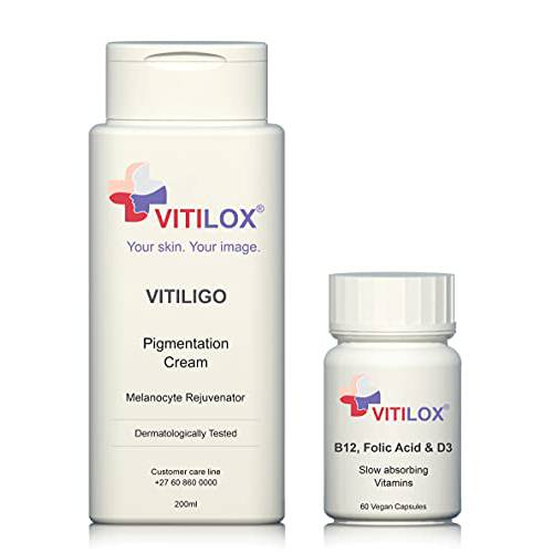 Vitiligo Vitilox® Pigmentation Cream and Vitamins B12, Folic Acid and D3