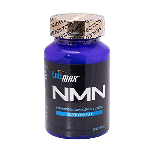 Lutimax NMN Supplement w/ Luteolin & Rutin 125mg - Nicotinamide Mononucleotide 60 Capsules - Boost NAD Levels Anti-Aging Cellular Repair Alternative to Nicotinamide Riboside for NAD +