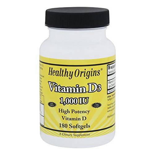 Healthy Origins Vitamin D3 - 1000 Iu - 180 Softgels