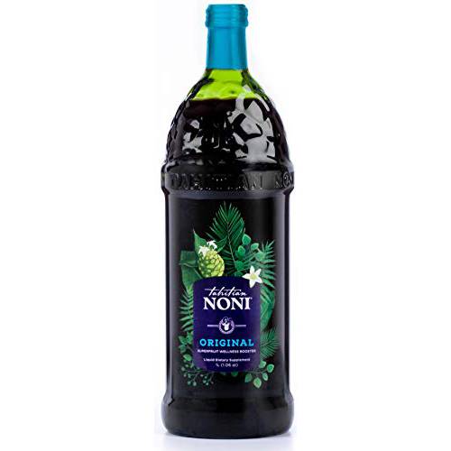 TAHITIAN NONI Juice by Morinda, Original and Authentic, Noni Fruit Puree from Tahiti w/ Natural Blueberry & Grape (Resveratrol), All-Natural Daily Wellness Drink - Single One Liter Juice Bottle