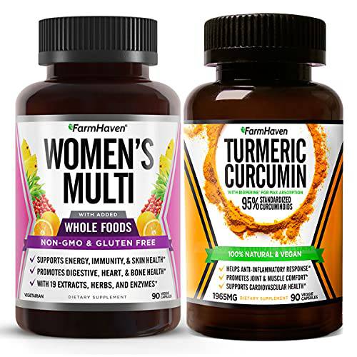 FarmHaven Bundle - Multivitamin for Women and Turmeric Curcumin with BioPerine Black Pepper