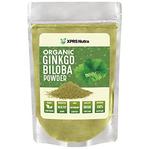 XPRS Nutra Organic Ginkgo Biloba Powder - Gingko Biloba Supplements for Cognition - Vegan Friendly Ginkoba Biloba Organic - Immunity Boosting Ginkgo Biloba Powder (8 oz)