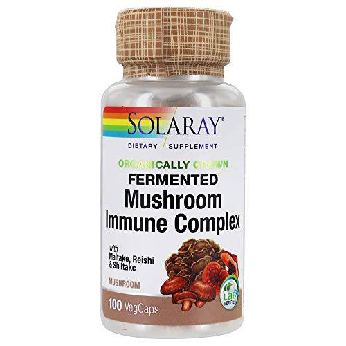 Solaray Fermented Mushroom Immune Complex 600 mg | Healthy Immune Function Support | 100 VegCaps, 100 Serv.