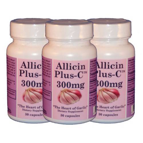 AllicinPlus-C™ 3-Pack 300mg of Garlic Allicin - Vegetarian Capsules
