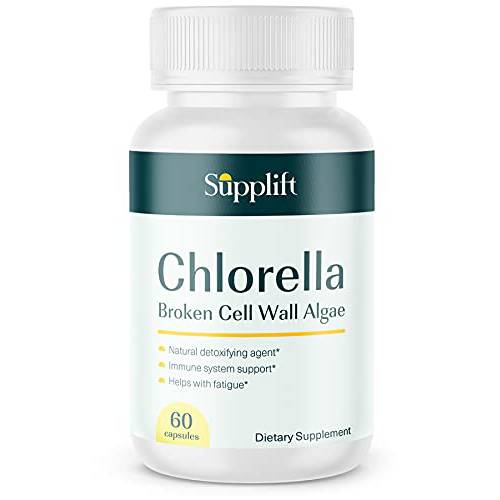 Supplift Vegan Chlorella Capsules to Help Support Immune System – Naturally Detoxifying Chlorella Bulk Supplements to Support Digestive Function - 60 Chlorella 500 mg Tablets