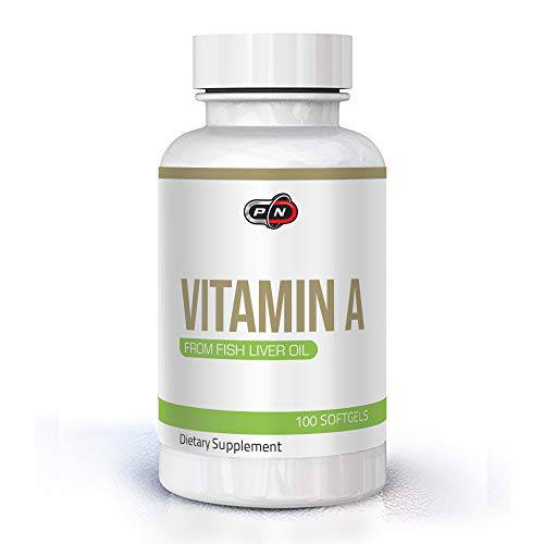 Pure Nutrition Vitamin A 10000 iu 3000 mcg|from Natural Fish Liver Oil 100 Sofgels|Support Healthy Immune System Bones and Vision|None GMO Premium Quality Retinyl Palmitate Capsules Supplement