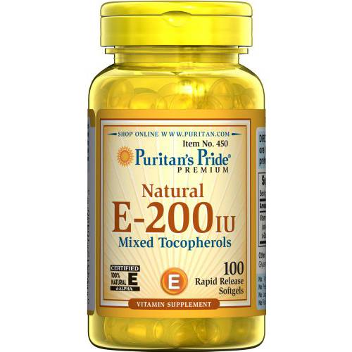 Puritan’s Pride Vitamin E 134 mg (200 IU) Mixed Tocopherols, Immune Support, 100 Count