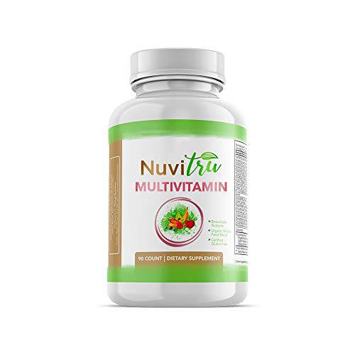 Nuvitru Wellness Daily Multivitamin | Multimineral Supplement for Men and Women, Contains Organic Whole Food Blend and Bioavailable Nutrients, Made in USA, 90 Capsules