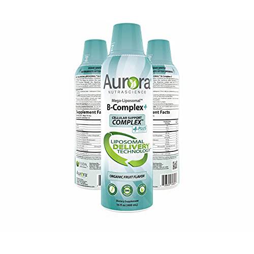 Aurora Nutrascience, Mega-Liposomal B-Complex + Vitamin C, Gluten Free, Non-GMO, Sugar Free, Organic Fruit Flavor, 16 fl oz (480 mL)