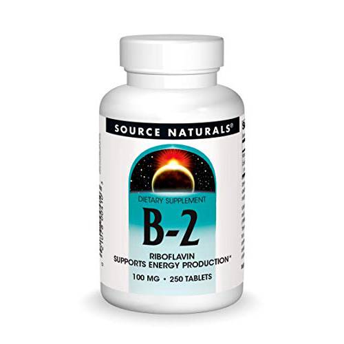 Source Naturals Vitamin B-2 Riboflavin 100 mg Supports Energy Production - 250 Tablets