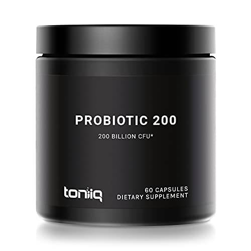 Toniiq 200 Billion CFU Probiotic Supplement 30 Verified Third-Party Tested Strains - Fully Shelf-Stable Probiotics Formula with Prebiotic Blend - Extended Release Capsules