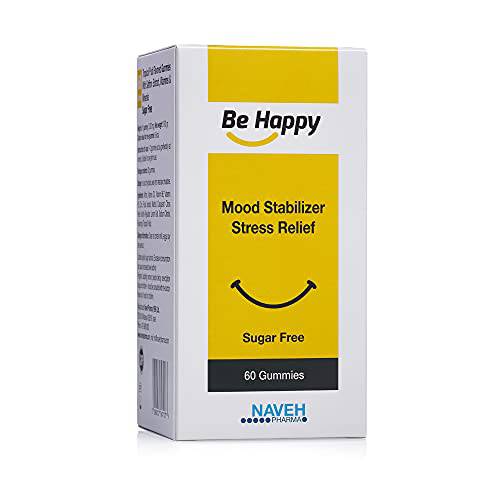 NAVEH PHARMA Be Happy Saffron Supplements for Adults – Stress-Relief, Focus Gummies with Saffron Extract, Vitamin D, and Vitamin B12 – Great-Tasting, Sugar-Free Mood Support Supplement, 60 Ct.