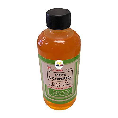 Aceite Alcamporado, Alcanforado, (Camphor Essential Oil), J.Chemie Brand, 120ml, 1 Count