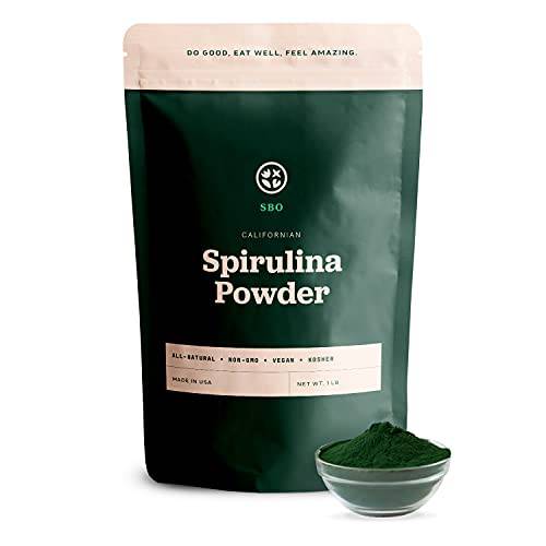 Sun Bay Organics Premium Spirulina Algaie Powder from California - Non-GMO Vegan Kosher - 1 lb.