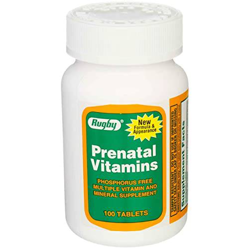 (3 Pack) Rugby Prenatal Vitamins 100ct Contains 13 Essential Vitamins and MineralsCompare to the Vitamis/minerals in Stuart Prenatal & Save
