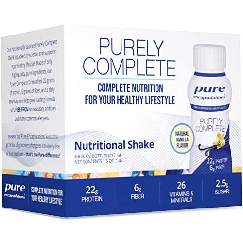 Pure Encapsulations Purely Complete | Great-Tasting, Nutritionally Complete Drink | 237 ml Bottles | 6 Pack | Natural Vanilla Flavor