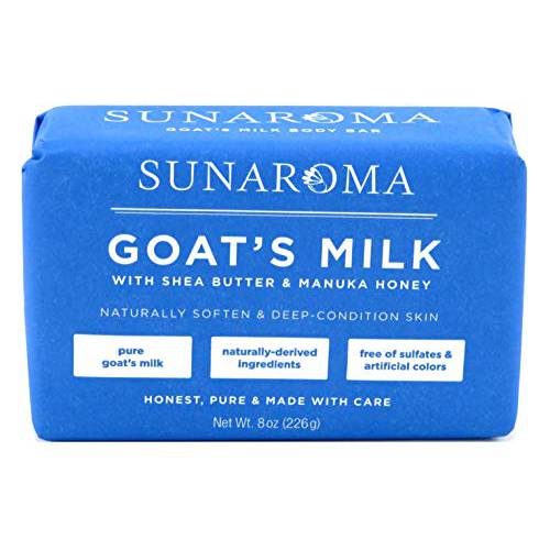 Sunaroma Conditioning Goat’s Milk Bar Soap, 8 Ounce (Pack of 3)
