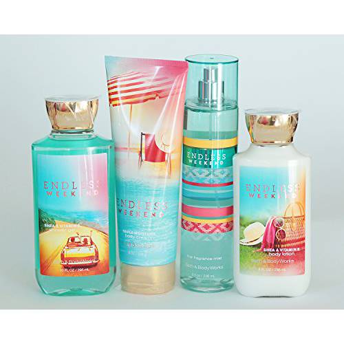 Bath and Body Works Endless Weekend Gift Set of Shower Gel, Body Cream, Body Lotion and Mist