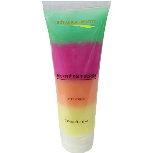 Dead Sea SOUFFLE SALT SCRUB. 8 fl.oz-240ml. Use it on Hands, Feet and Body. For silky, smooth skin with an irresistible aroma. By Botanical Beauty.