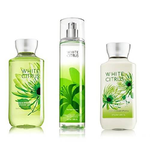 Bath and Body Works - Signature Collection - WHITE CITRUS - Shower Gel - Fine Fragrance Mist & Body Lotion Trio