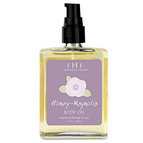 FarmHouse Fresh Honey Magnolia Body Oil, 4 Fl Oz (Pack of 1)