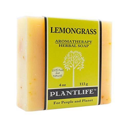 Plantlife Lemongrass 100% Pure & Natural Aromatherapy Herbal Soap- 4 oz (113g)