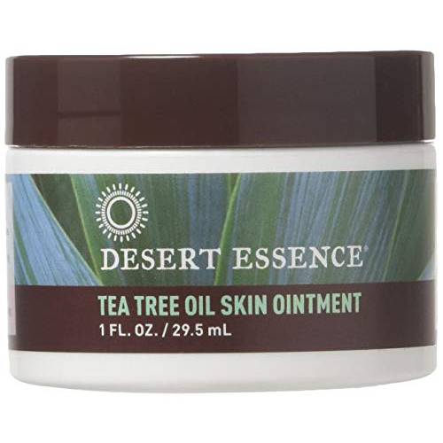 Desert Essence Tea Tree Oil Skin Ointment - 1 Fl Ounce - Pack of 4 - Jojoba & Lavender Essential Oils - Vitamin E - Sweet Almond Extract - Moisturizer For Dry Skin, Skin Irritations, Cuticles