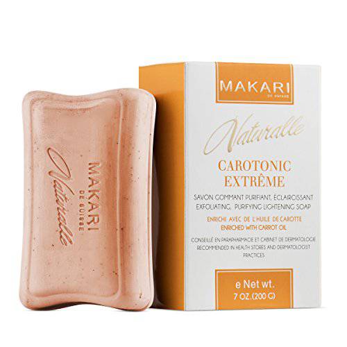 Makari Naturalle Carotonic Extreme Toning Soap (7oz) | Skin Brightening and Oil-Controlling Soap Bar | Helps Heal and Treat Acne | Promotes Even Skin Tone | For Combination, Oily, and Acne-Prone Skin