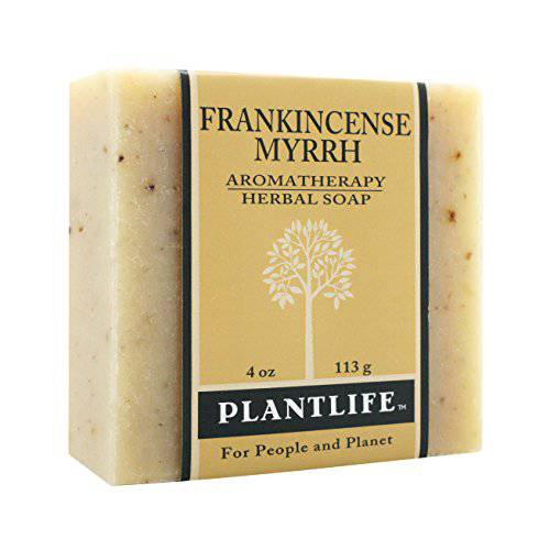 Plantlife Frankincense Myrrh 100% Pure & Natural Aromatherapy Herbal Soap- 4 oz (113g)