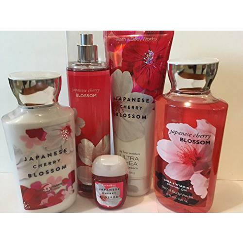 Bath & Body Works JAPANESE CHERRY BLOSSOM Lotion ~ Cream ~Fragrance Mist ~ Shower Gel + Small Sanitizing Hand Gel Lot of 5