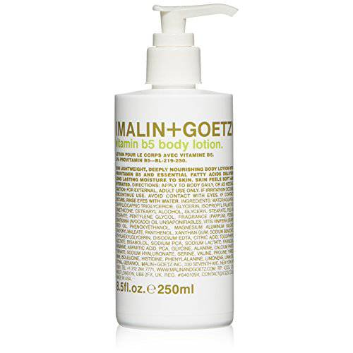 Malin + Goetz Vitamin B5 Body Lotion for Women & Men—Lightweight, Strong Nourishment. Improve Softness, Elasticity. An Everyday Essential To Heal All Skin Types. Vegan & Cruelty-Free 8.5 Fl Oz