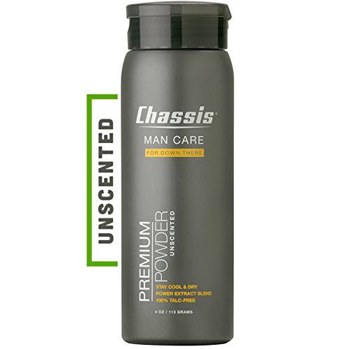 Chassis Unscented Powder for Men Premium Body Powder, Talc-Free