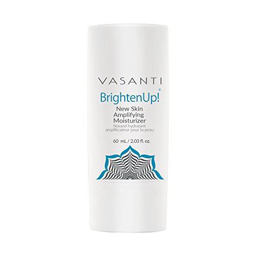 VASANTI Brighten Up New Skin Amplifying Moisturizer - Enriched with Aloe, Vitamin C, and Arbutin from Bearberry Leaves - Hydrates Moisturize Softens Brightens Skin - Full Size (2.03 fl. oz.)
