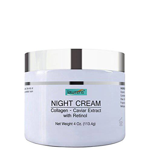 Night Cream with Collagen, Caviar Extract & Retinol - repair and moisturize skin at night - 4 oz
