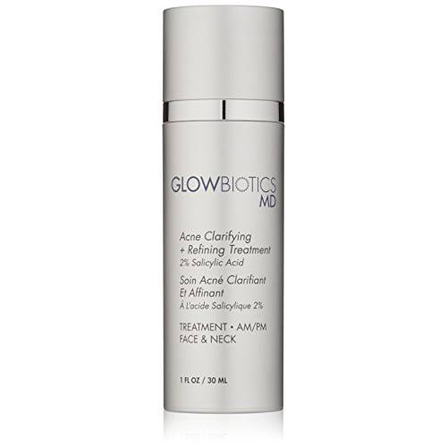 GLOWBIOTCS MD - Probiotic Acne Clarifying + Refining Treatment Minimize Breakouts and Ease Inflammation - For Oily and Combination Skin Types, Silver, 1.0 Fl Oz