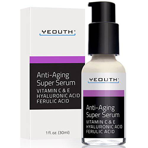 Yeouth Anti Aging Super Serum with Vitamin C Serum & Hyaluronic Acid Serum for Face, Face Serum for Dark Spot & Wrinkles, Skin Care for Men & Women