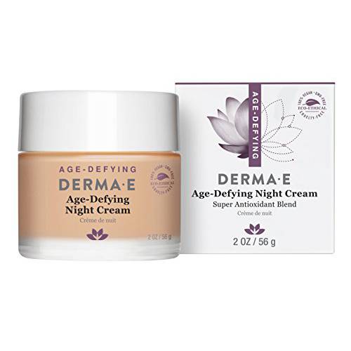DERMA E Anti-Aging Regenerative Night Cream – Firming Astaxanthin Moisturizer for Face – Lightweight Overnight Anti-Wrinkle Cream with Jojoba Oil and Vitamin E, 2 oz