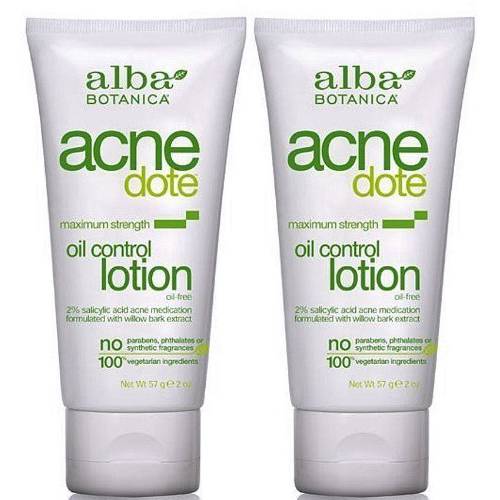 Alba Botanica Natural AcneDote Oil Control Lotion, Maximum Strength 2 Oz (Pack of 2)