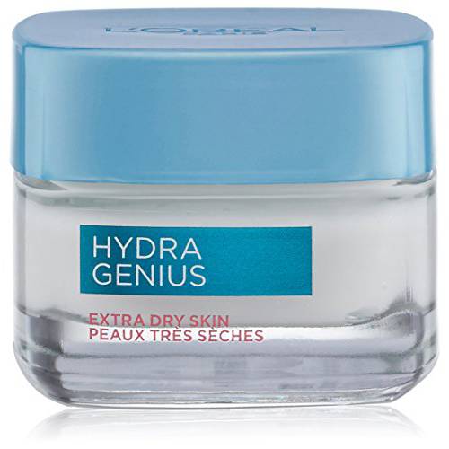 L’Oreal Paris Skincare Hydra Genius Daily Liquid Care Oil-Free Face Moisturizer for Extra Dry Skin, Hyaluronic Acid Moisturizer for Face with Aloe Water and Hyaluronic Acid, 3.04 fl. oz.
